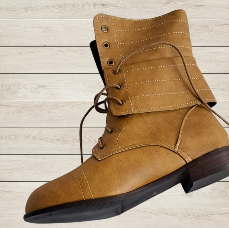 Bottes femme à lacets avec semelle antidérapante