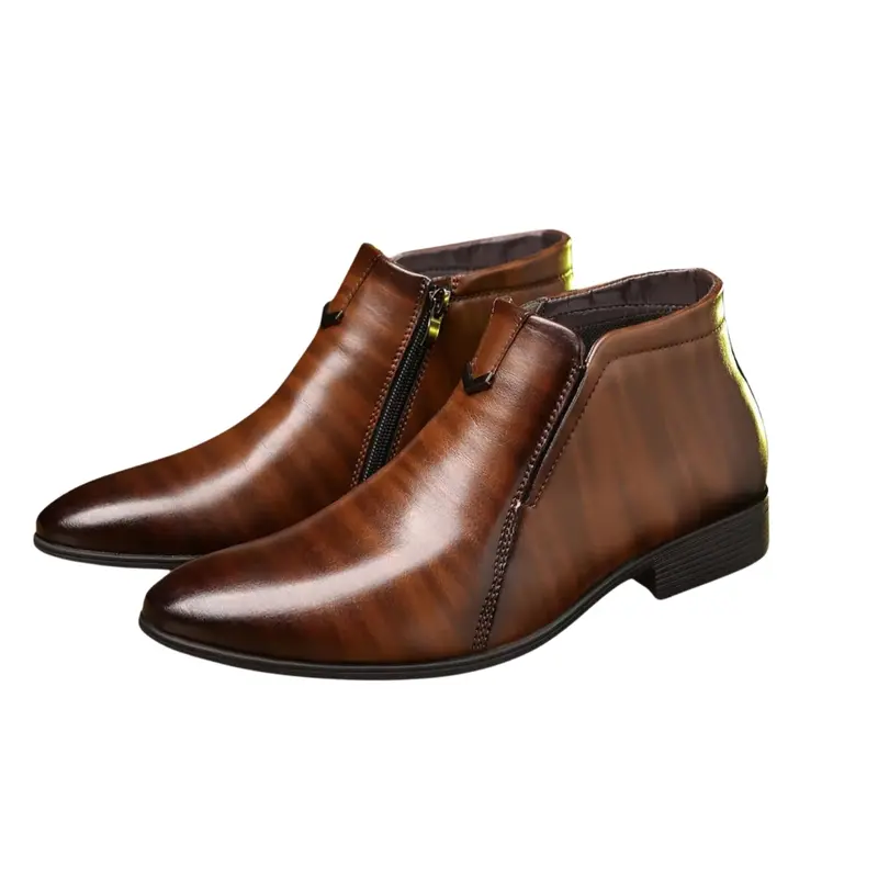 Bottines à Bout Pointu avec Fermeture Éclair Latérale