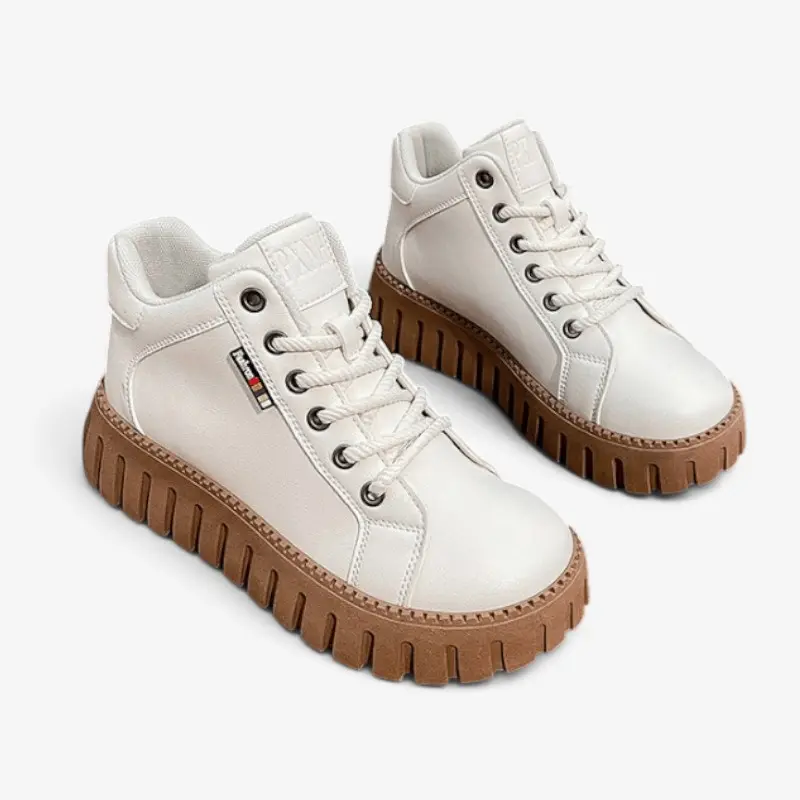 Bottines à plateforme en cuir pour femmes