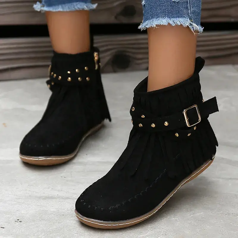 Bottines élégantes avec franges