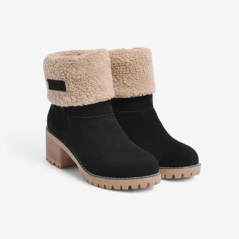 Bottines femme doublure polaire talon épais