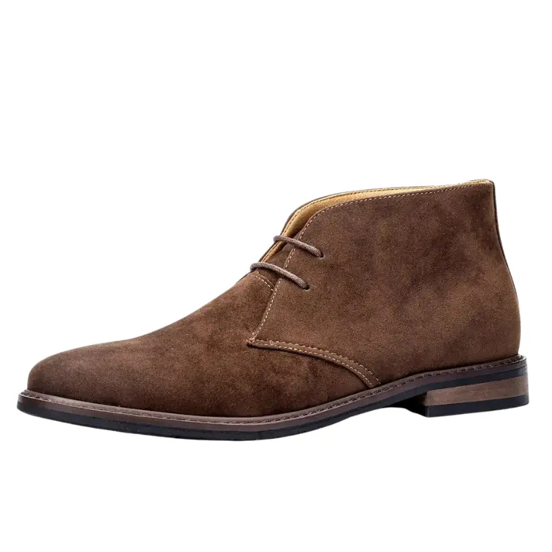 Bottines rétro à lacets en daim synthétique avec bout rond