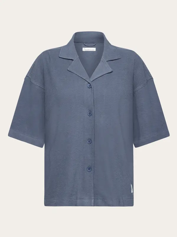 Bouclé short sleeved shirt - GOTS/Vegan - Vintage Indigo