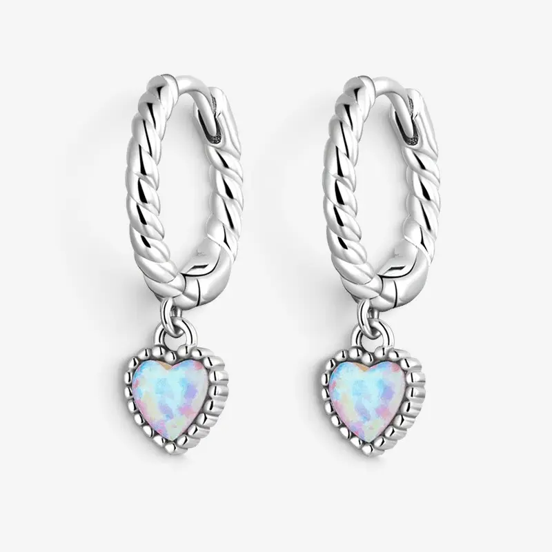 Boucles d’oreilles femme en forme de cœur et d’ours