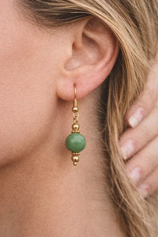 Boucles d'oreilles Lou vertes