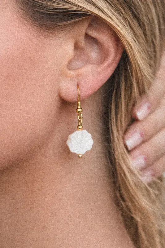 Boucles d'oreilles pendantes coquillage