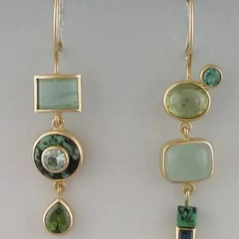 Boucles d’oreilles pendantes femme design superposé
