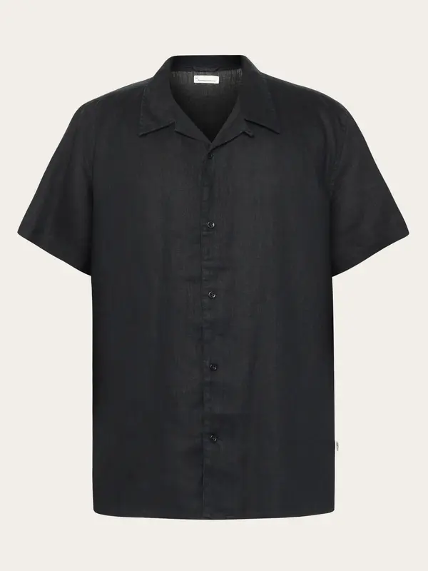 Box fit short sleeved linen shirt - Black Jet