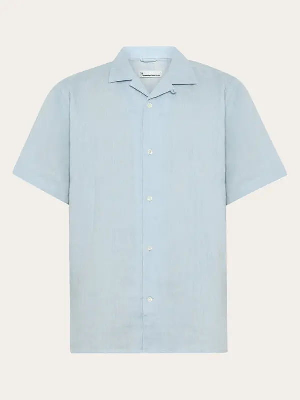 Box fit short sleeved linen shirt - Skyway