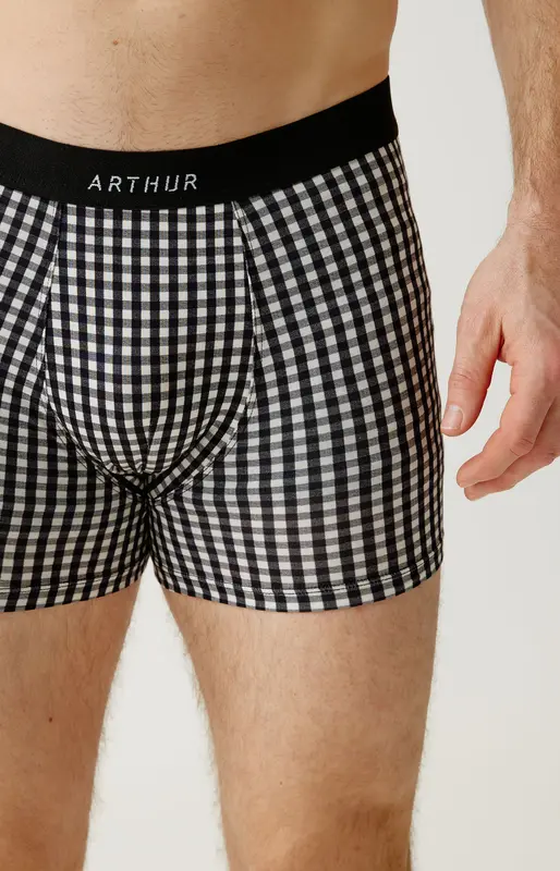 Boxer en jersey de coton - Vichy Noir