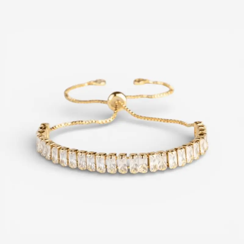 Bracelet ajustable en cristal avec motif cœur accessoire élégant au quotidien