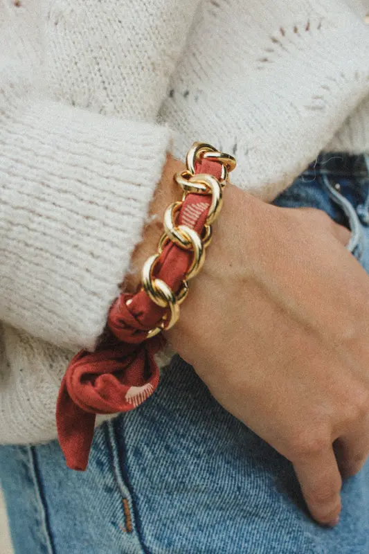 Bracelet fait main tissu Wailoa – Piece unique des Pyrenees