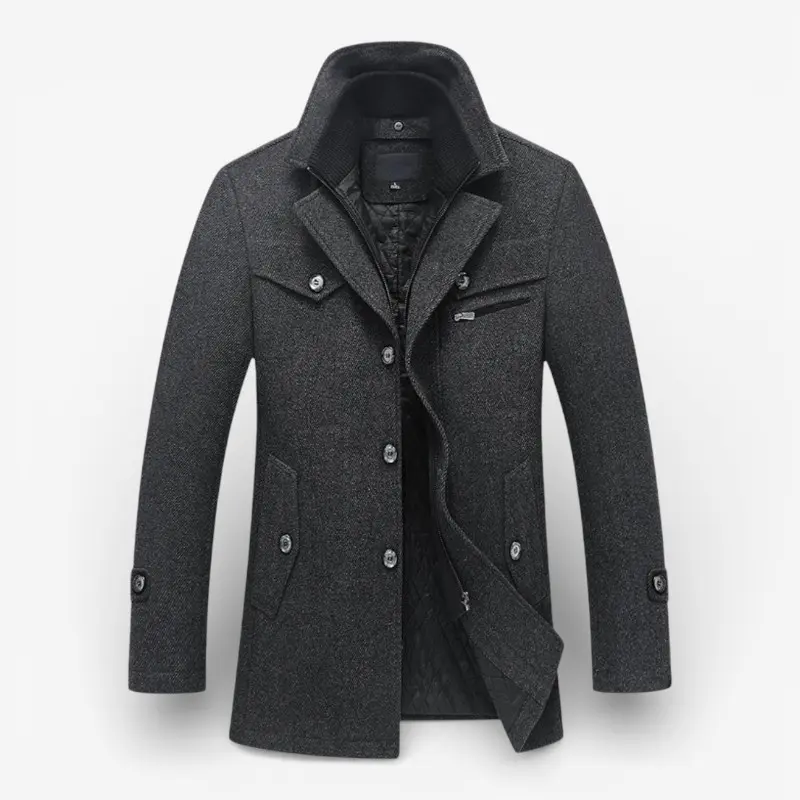 Brandon – Manteau à manches longues avec col à revers et poches