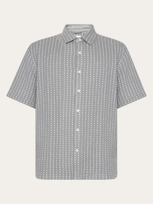 Breeze comfort structure short sleeve shirt - Grey stripe