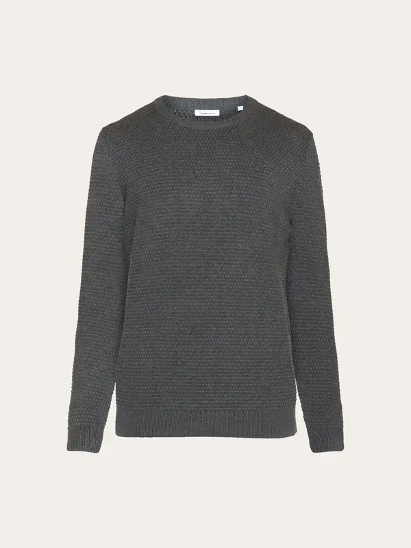 Bubble knit crew neck - Dark Grey Melange