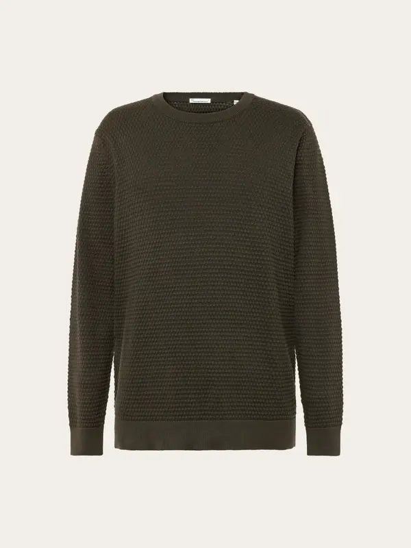 Bubble knit crew neck - Forest Night