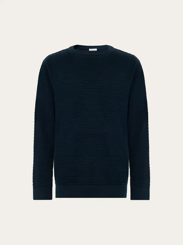 Bubble knit crew neck - Total Eclipse