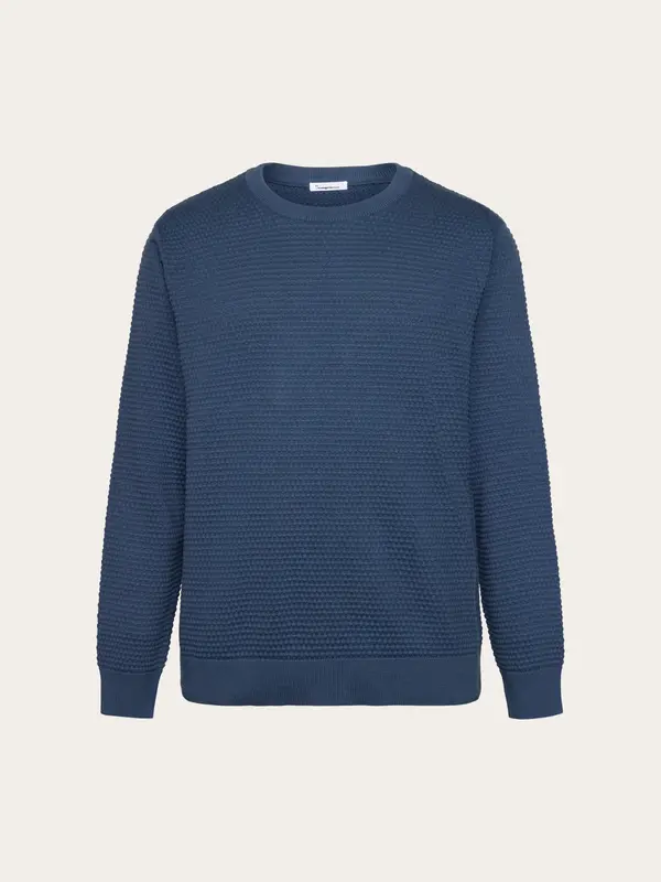 Bubble knit crew neck - Vintage Indigo