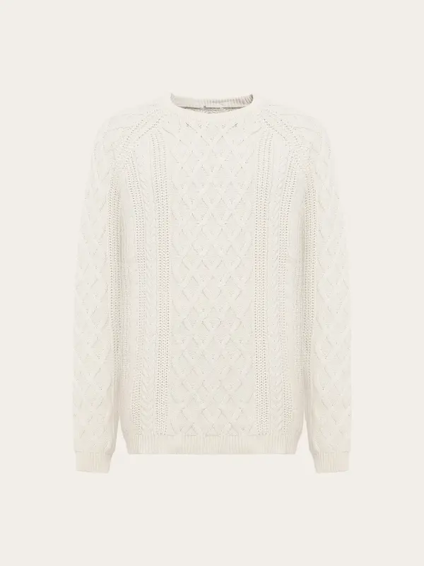 Cable knit sweater - Egret