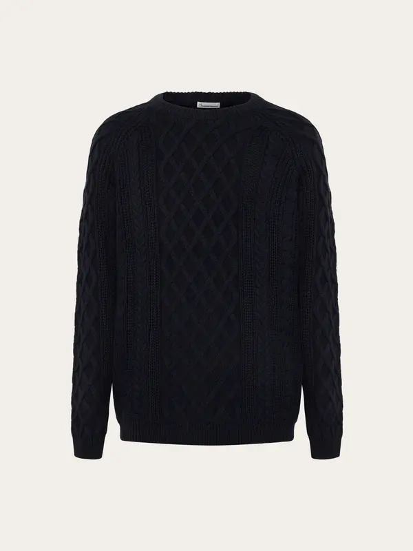 Cable knit sweater - Night Sky