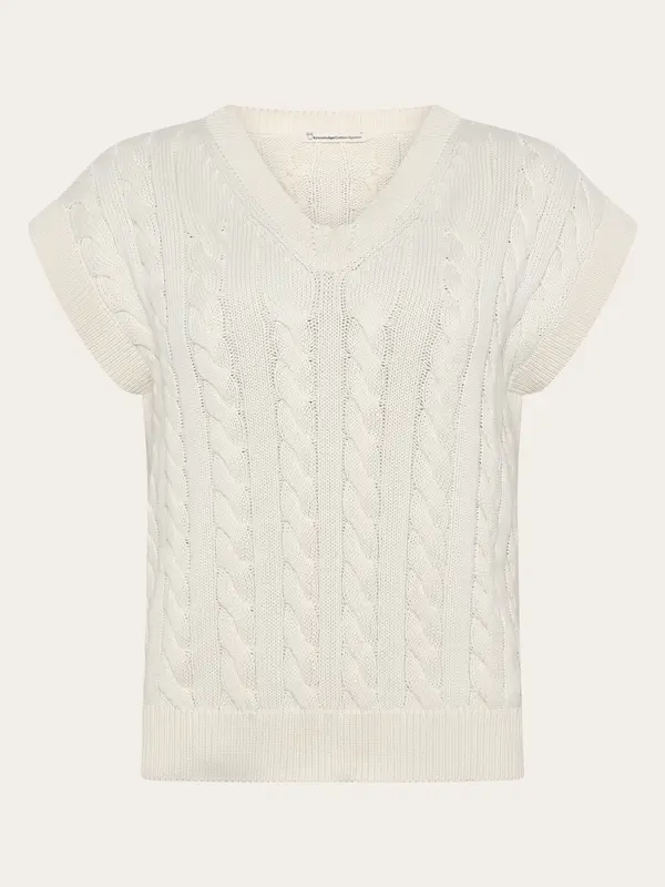 Cable knit vest - Egret