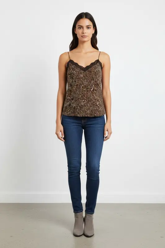 Caraco Marron et Noir - Taille S/36