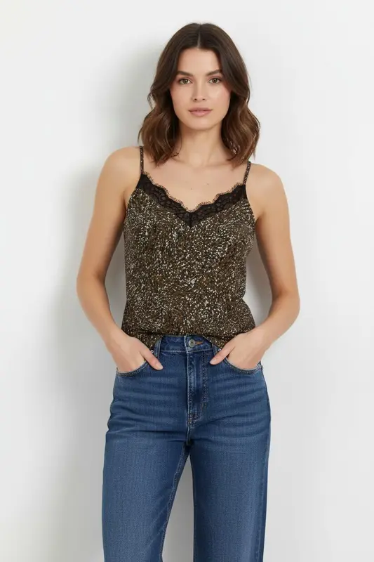 Caraco Noir et Marron - Taille XS/34
