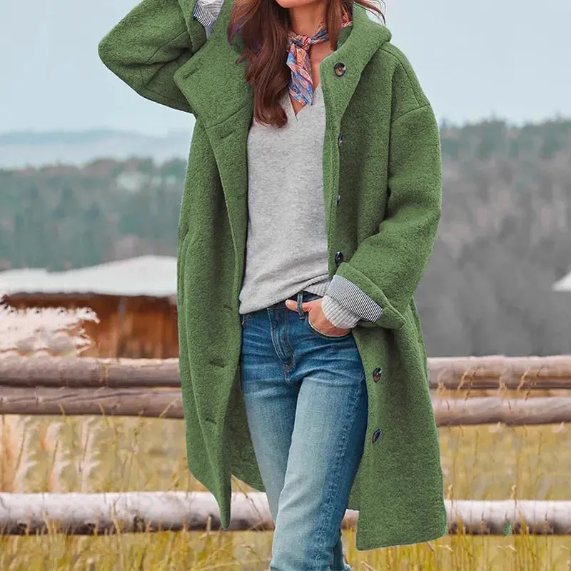 Cardigan à capuche oversize avec boutons sur le devant