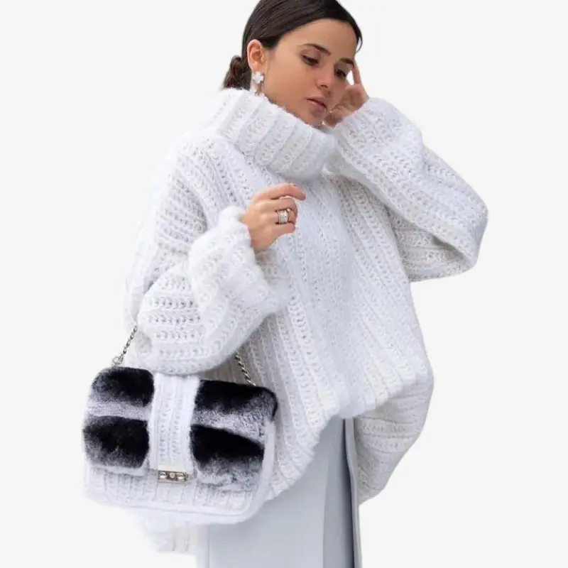 Cardigan ample col roulé
