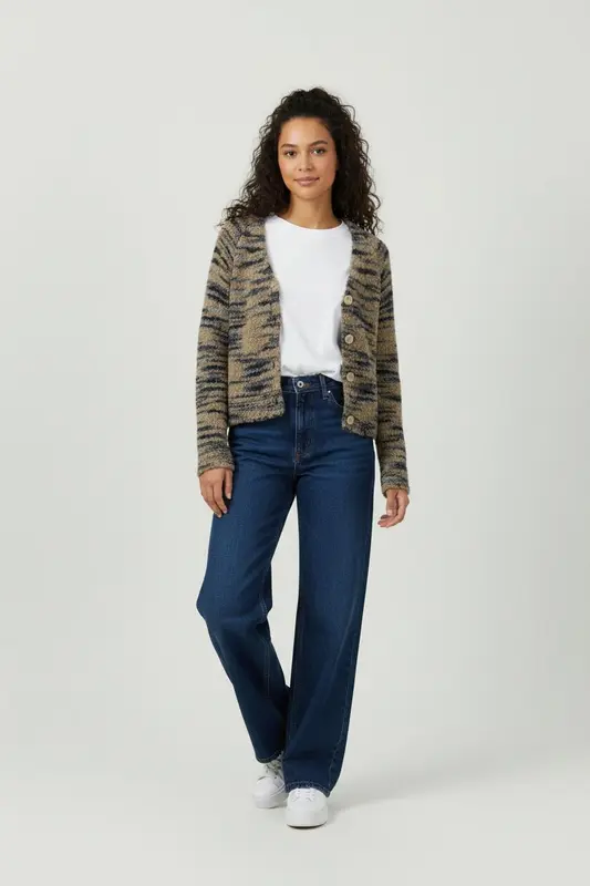 Cardigan Beige et Noir - Taille S/36