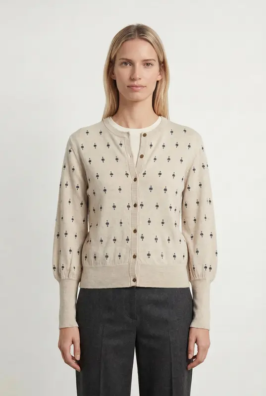 Cardigan Beige et Noir - Taille XS/34