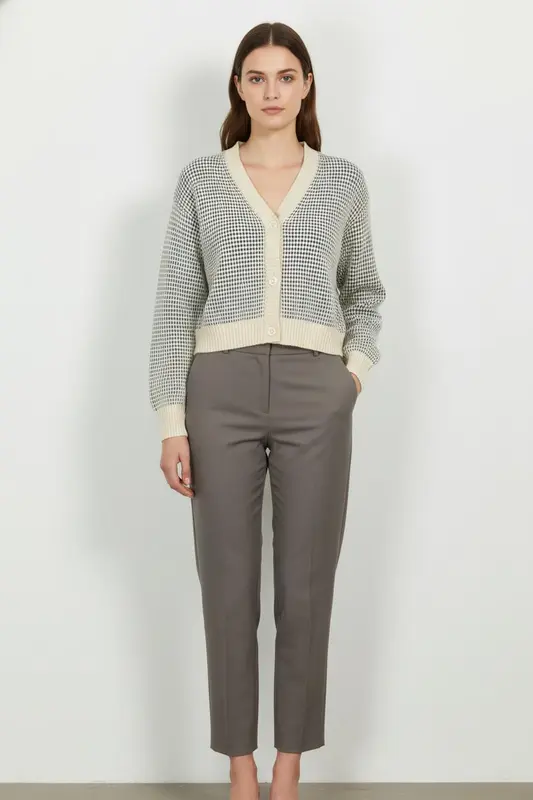 Cardigan Blanc et Bleu - Taille L/40