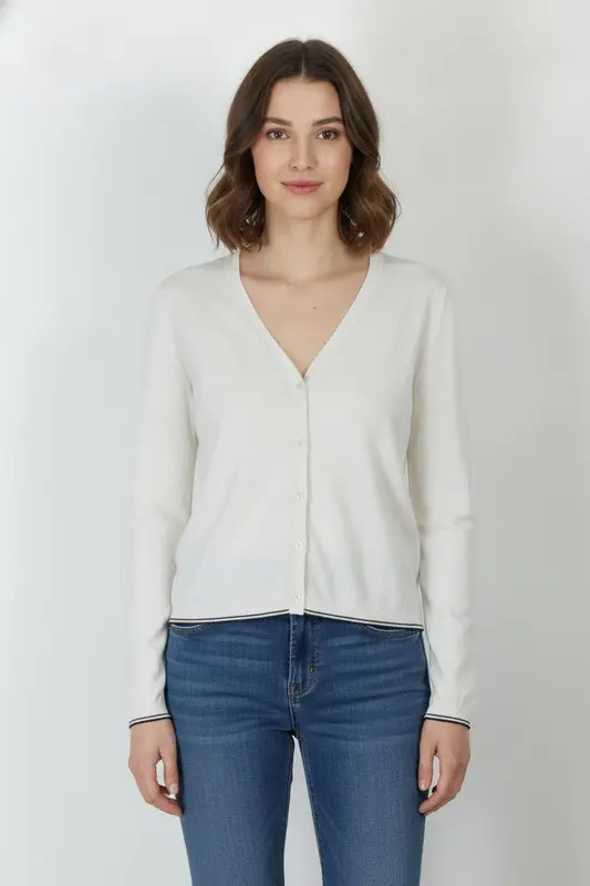 Cardigan Blanc et Noir - Taille XS/34
