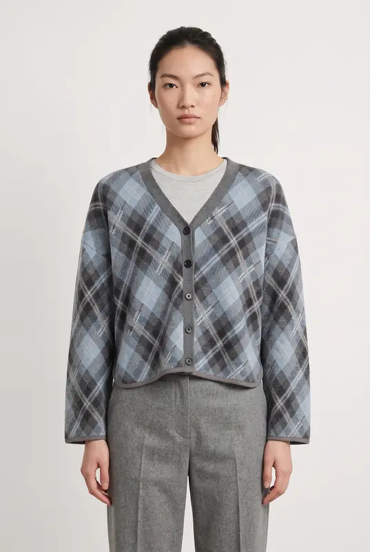 Cardigan Bleu et Gris - Taille S/36