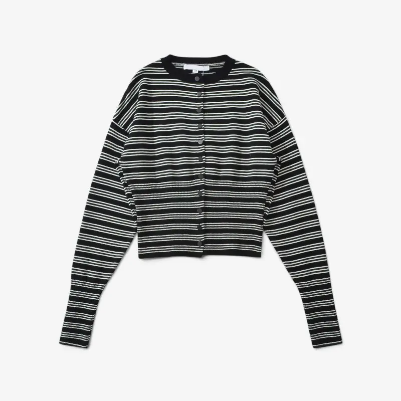 Cardigan Femme à Rayures avec Boutons