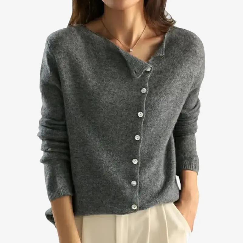 Cardigan Femme Col Rond Boutonné