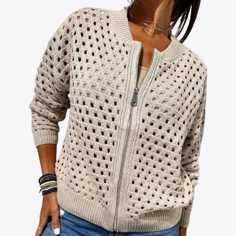 Cardigan Femme Manches Longues Ajouré