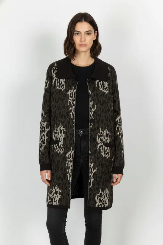 Cardigan Marron et Beige - Taille XL/42