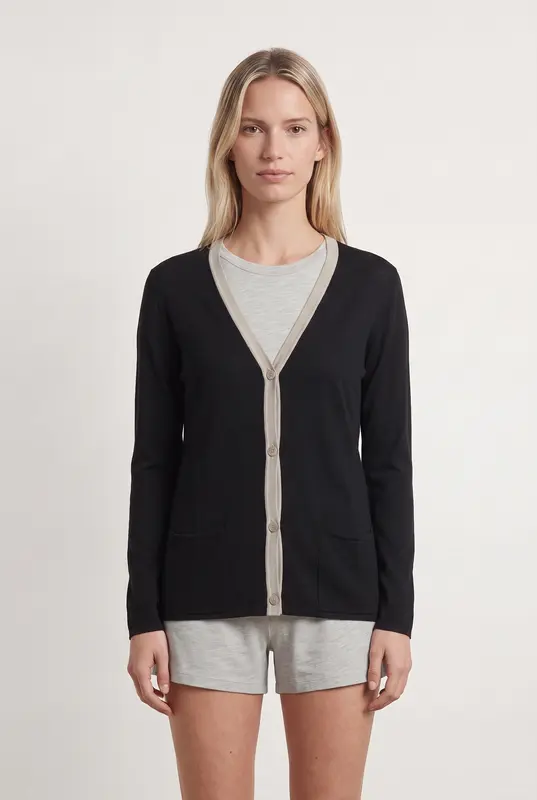 Cardigan Noir et Beige - Taille S/36