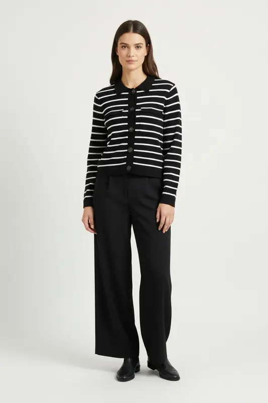 Cardigan Noir et Blanc - Taille S/36