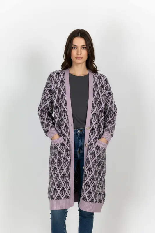 Cardigan Rose et Noir - Taille S/36
