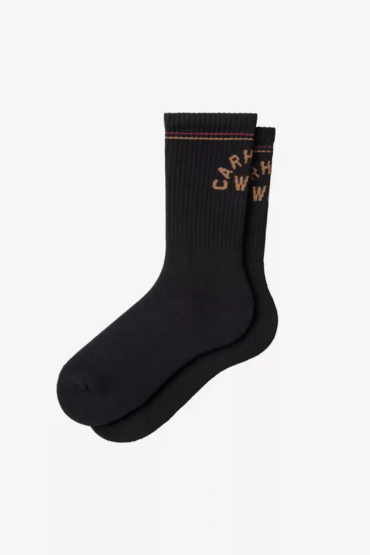 Carhartt Wip ARCH SCRIPT SOCKS Black / WIP H Brown