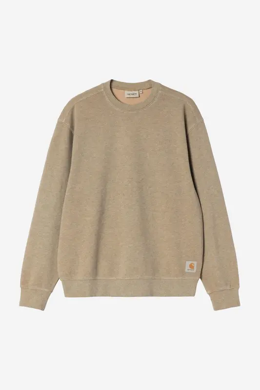Carhartt Wip CASPIAN SWEAT Dusty H Brown Heather garment dyed