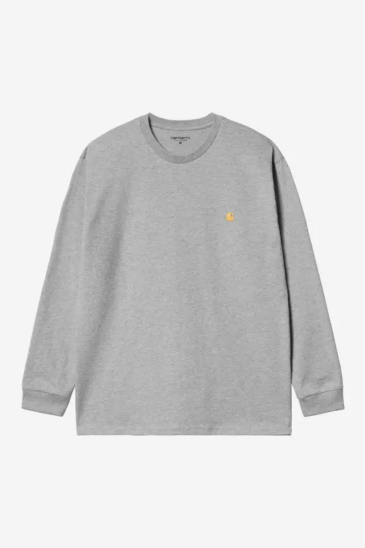 Carhartt Wip CHASE L/S TEE Grey Heather / Gold