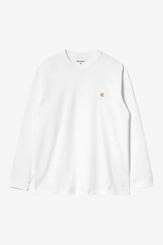 Carhartt Wip CHASE L/S TEE White / Gold