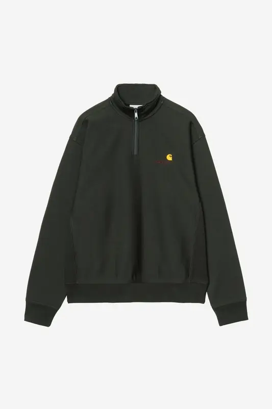 Carhartt Wip HALF ZIP AMERICAN SCRIPT SWEAT Raven