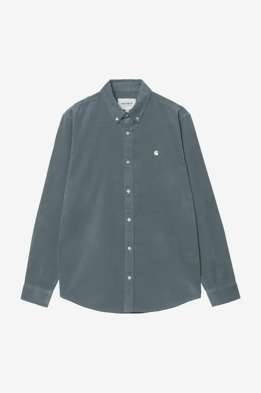 Carhartt Wip MADISON FINE CORD L/S SHIRT Cozy Blue / Wax