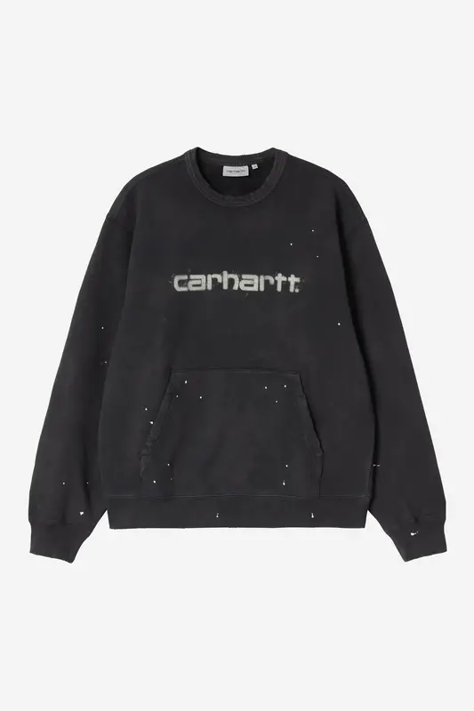 Carhartt Wip PAINTER SWEAT Black destroy wash, splatter