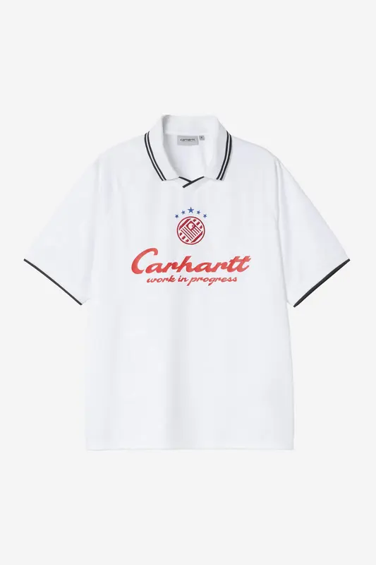 Carhartt Wip TERRACE FOOTBALL S/S TEE Heart Train Jacquard White