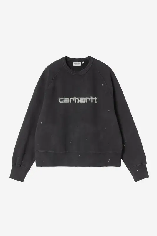 Carhartt Wip W PAINTER SWEAT Black destroy wash splatter